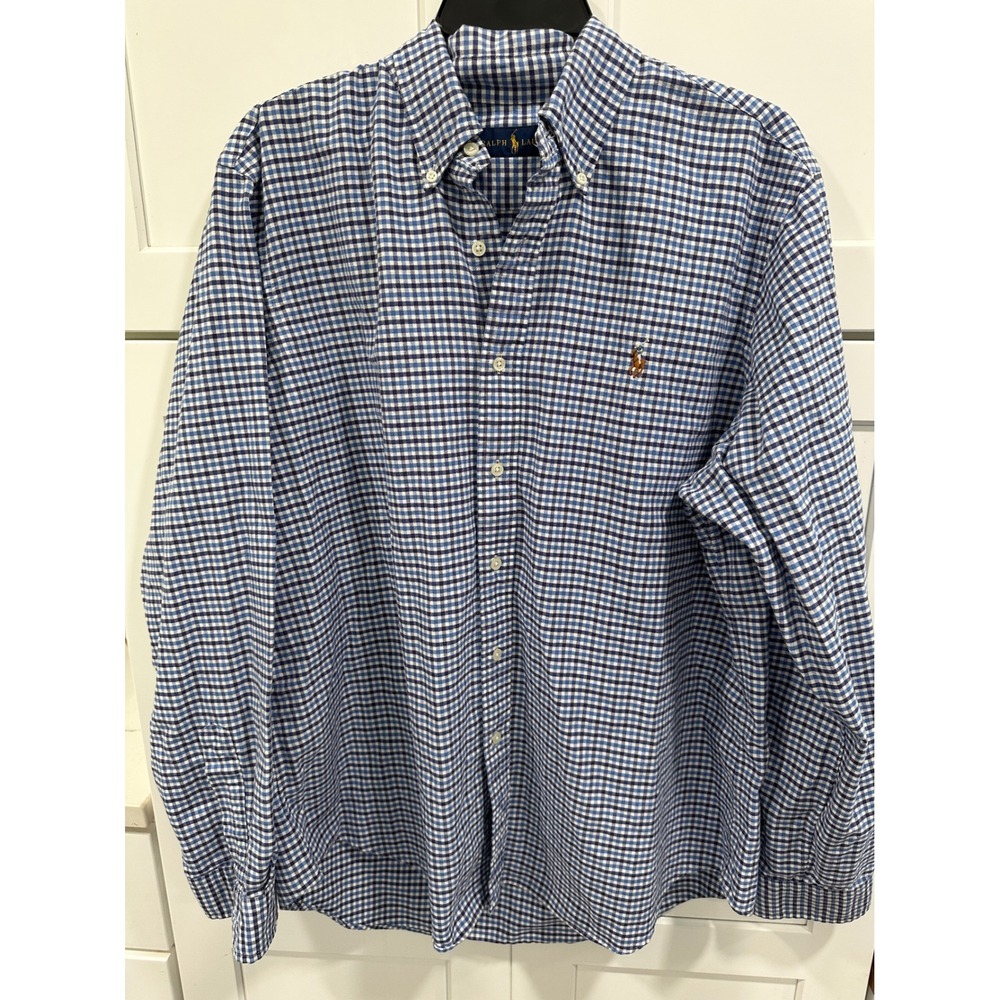 Ralph Lauren Gingham Check Button Down Shirt Long Sleeve XL